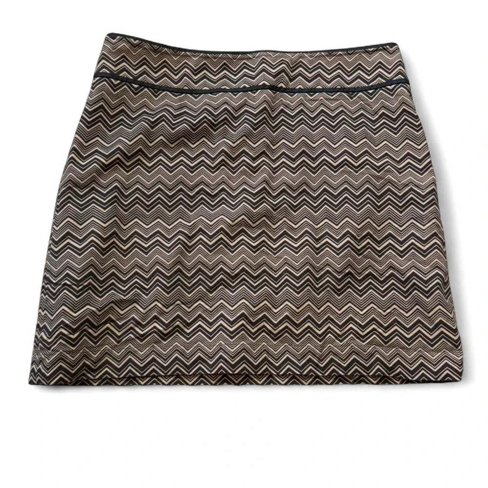 LOFT‎ Black & Tan Chevron Mini Skirt, Women's Size 12